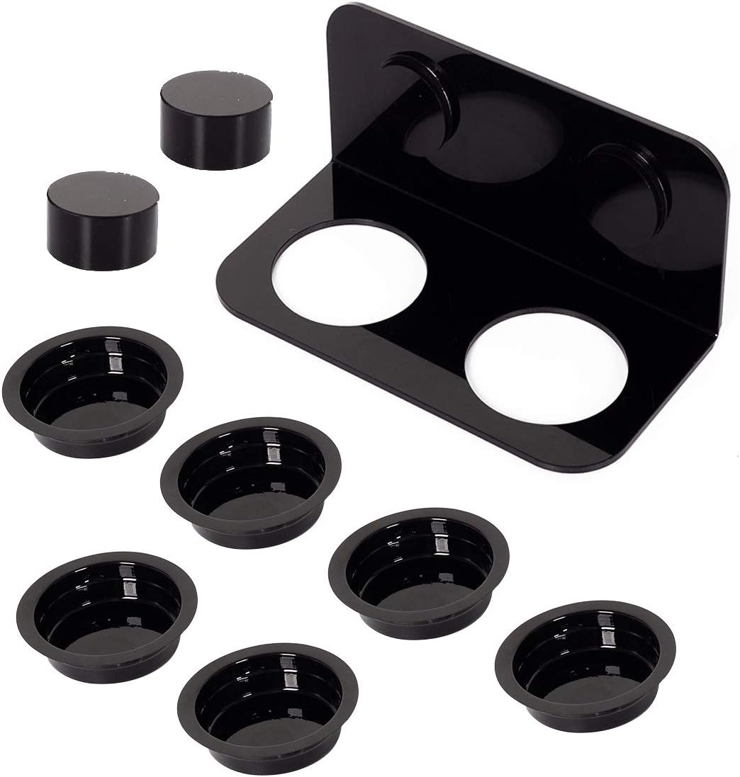 WACOOL Magnetic Reptile Ledge, Acrylic Gecko Feeding Ledge with 6PCS Cups, Reptile Food Water