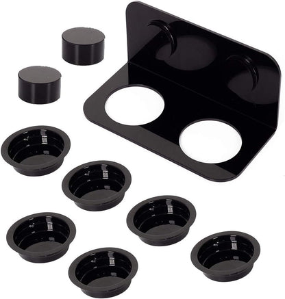WACOOL Magnetic Reptile Ledge, Acrylic Gecko Feeding Ledge with 6PCS Cups, Reptile Food Water