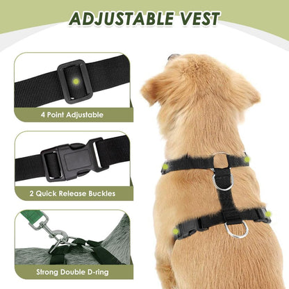 Lukovee Dog Seat Belt for Car, Adjustable Dog Car Harness for Large Medium Small Dogs, Soft Padded