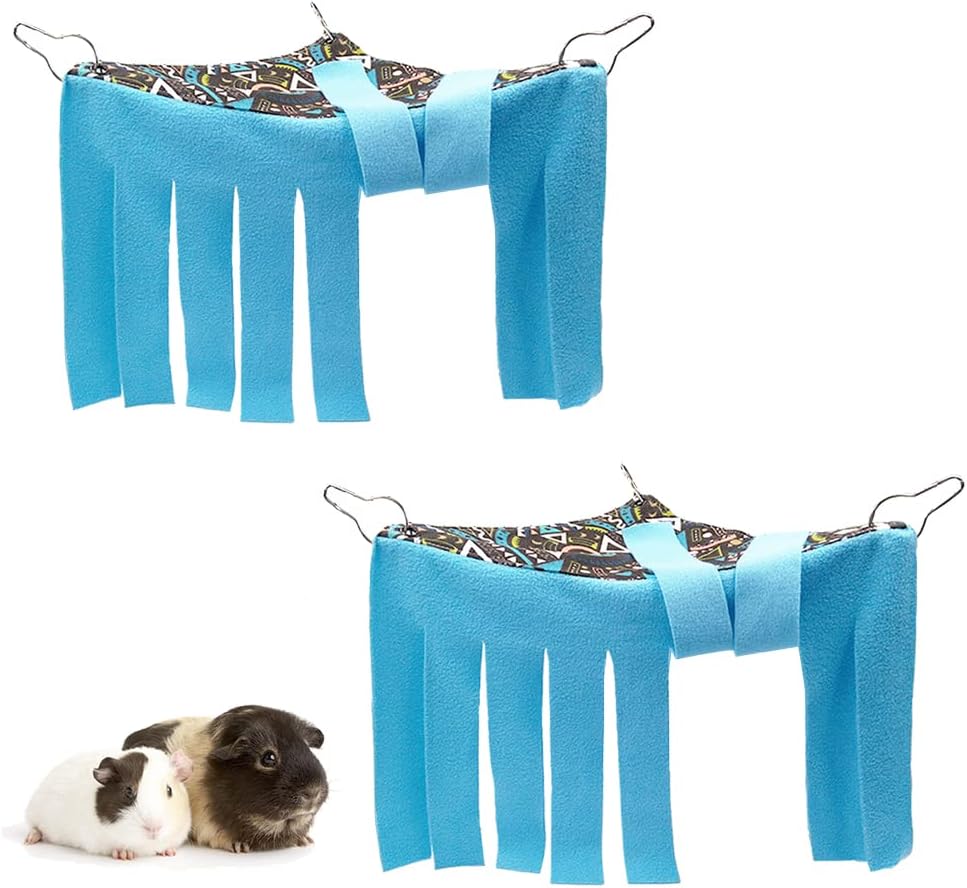 RIOUSSI Guinea Pig Hideout Hideaway Corner Fleece Toys Cage Accessories with Reversible Sides