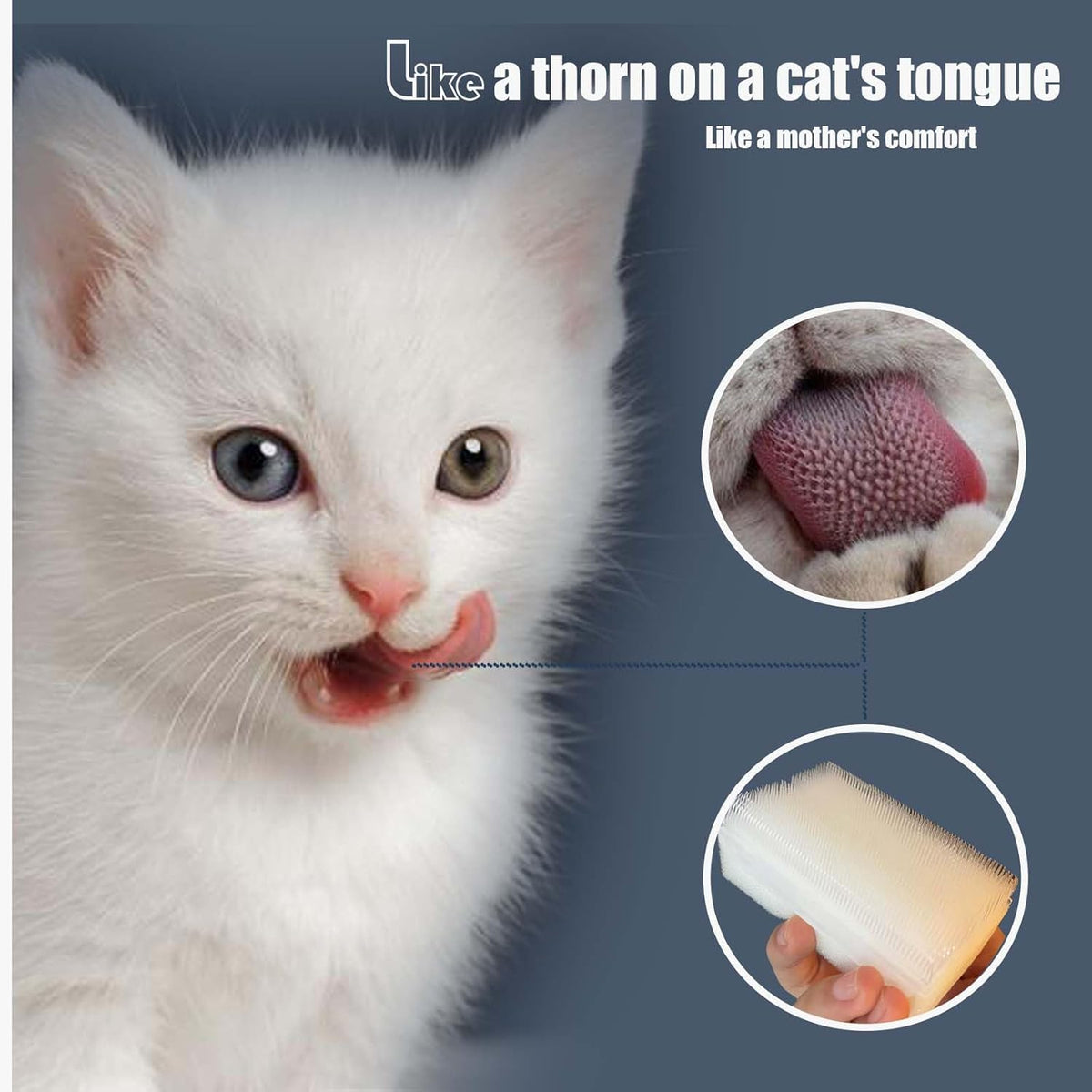 2PC Soft Cat Brush for Grooming - Gentle Cat Tongue Brush with 1300+ Barbed Serrations, Brushes for