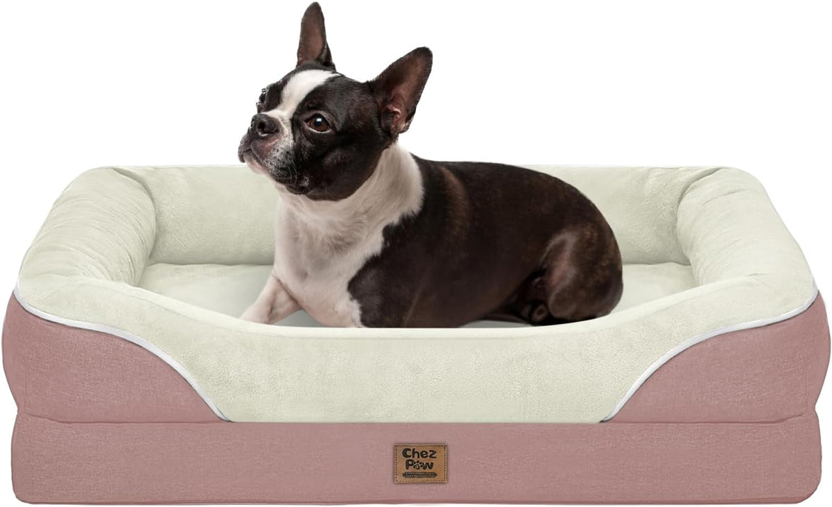 Orthopedic Foam Large Dog Bed XLarge Dog Beds with Removable Washable Cover Pet Bed with Bolster