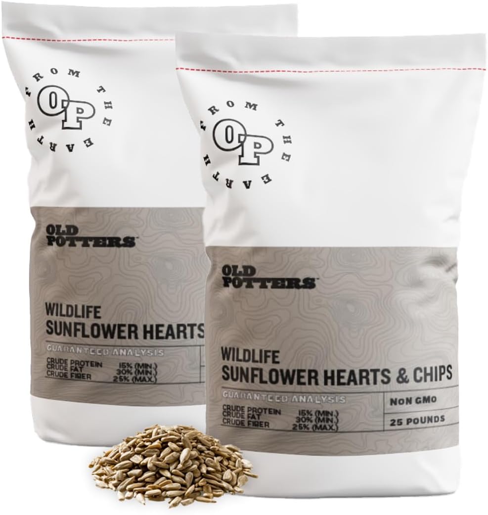 Wildlife Sunflower Hearts & Chips for Bird Feeding and Wildlife Bird attracting, Non-GMO and USA