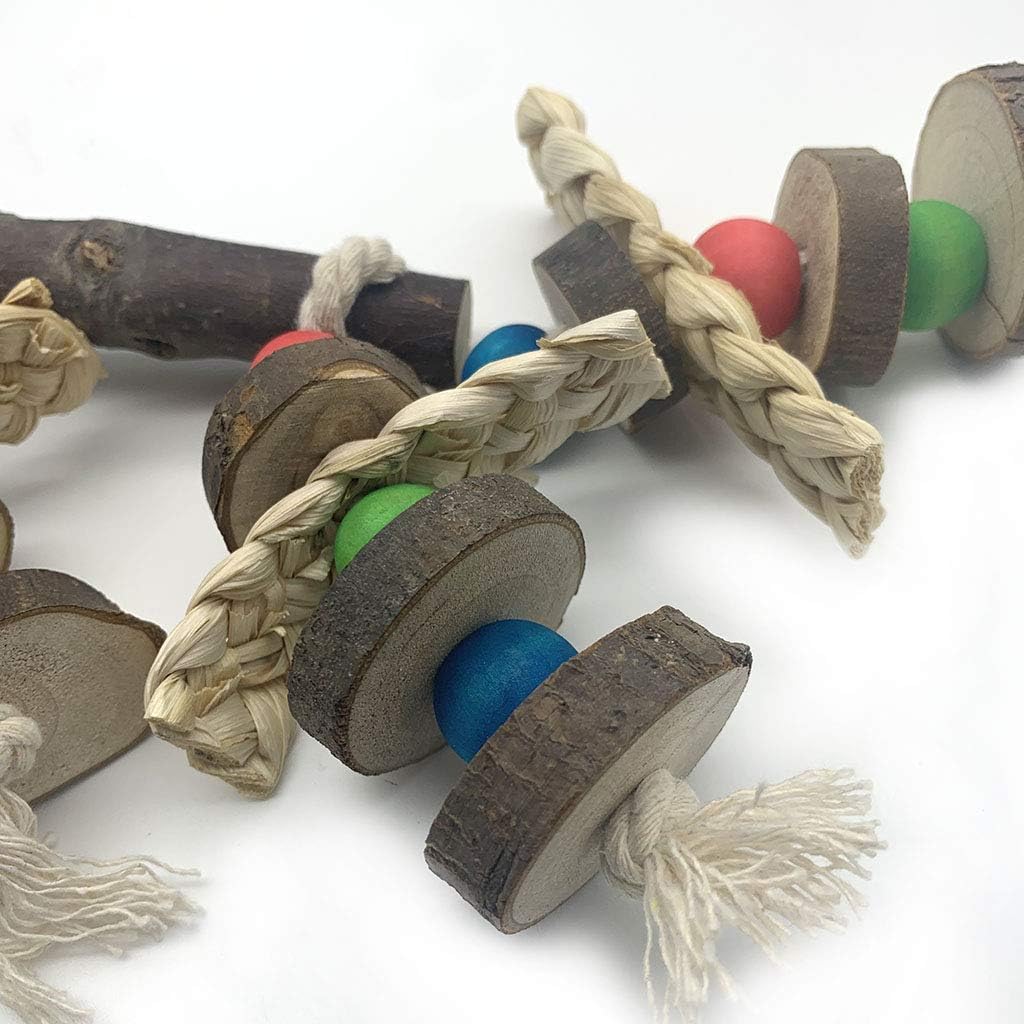 EBaokuup Wood Bird Chewing Toys-Blocks Parrot Tearing Toys Best for