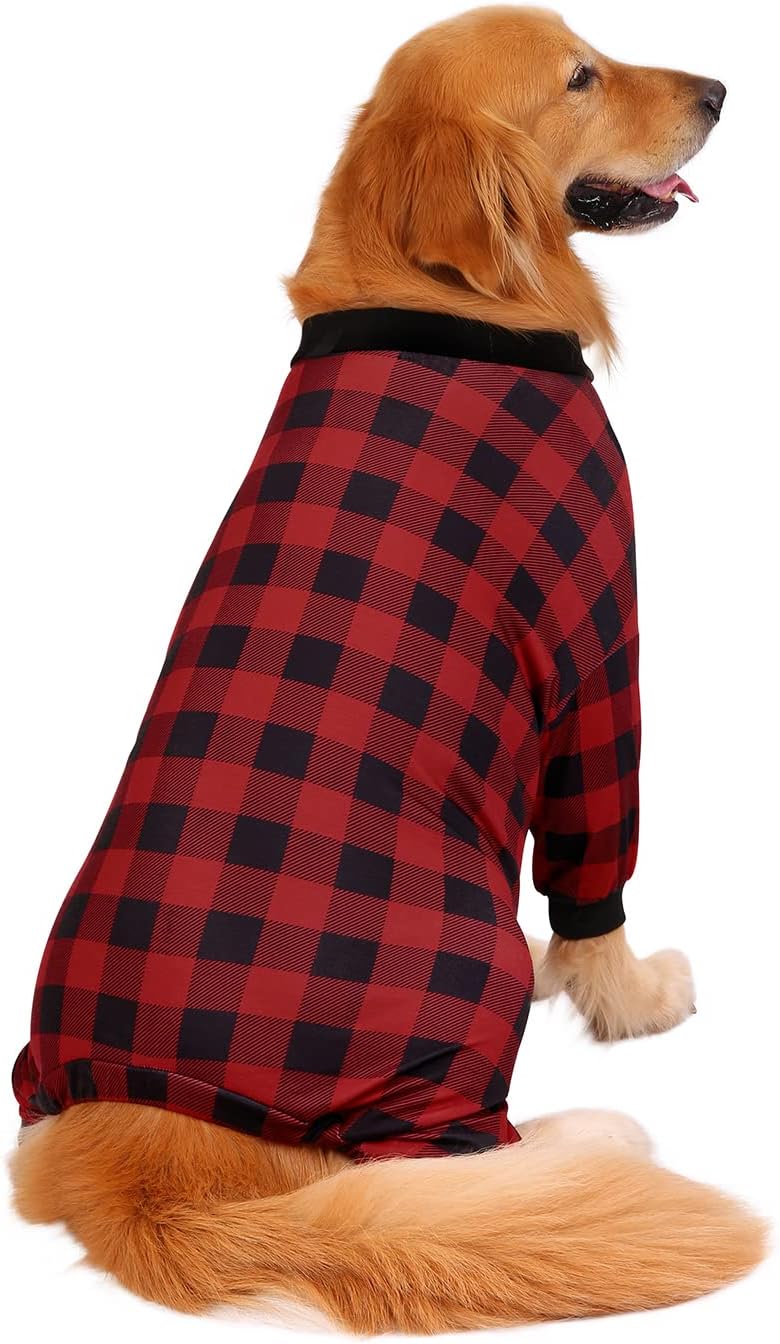 HDE Dog Pajamas One Piece Jammies Jumpsuit Pet Clothes Outfit Stretchy Lightweight Comfy Shirt Pjs