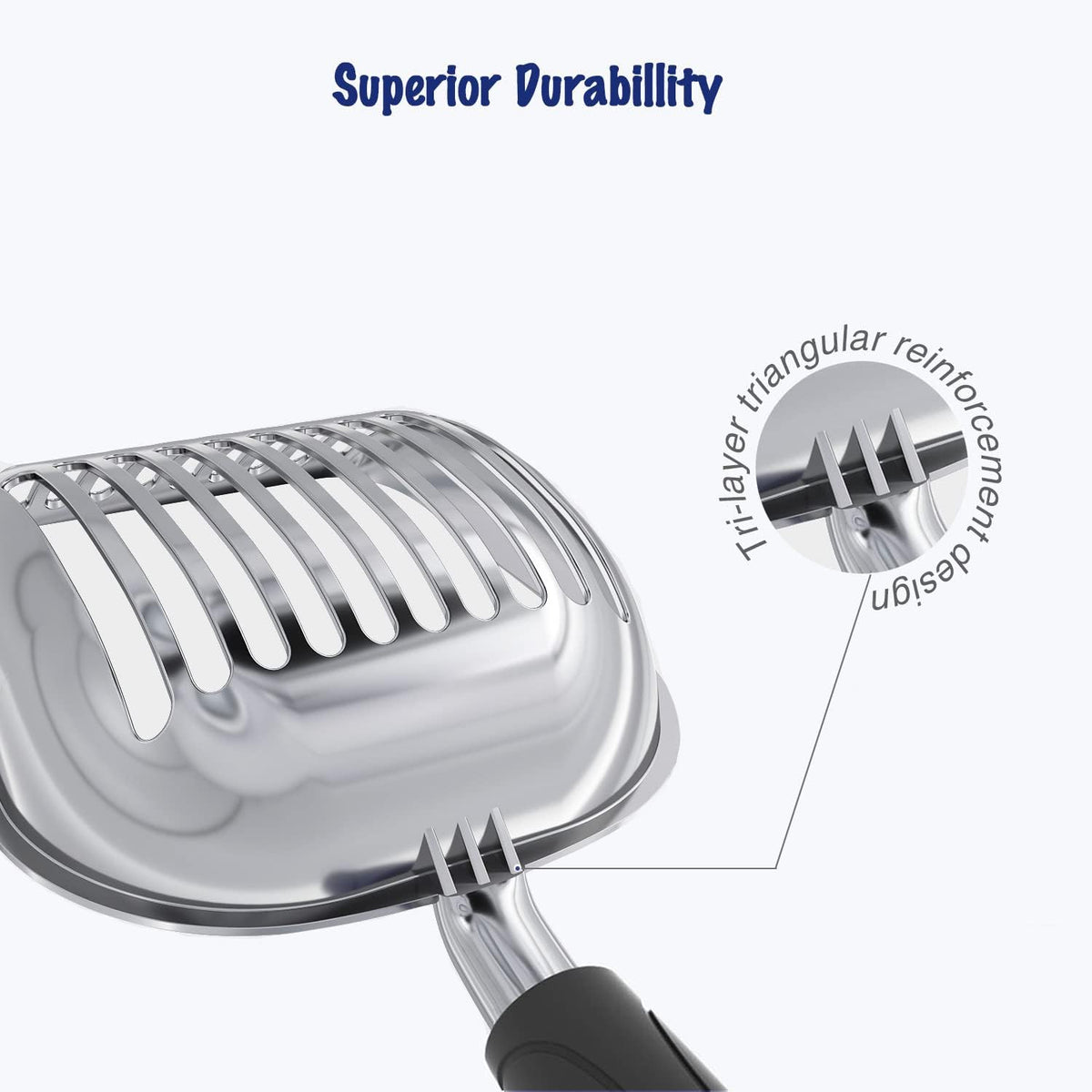 WePet Cat Litter Scoop, Aluminum Alloy Sifter, Kitty Metal Scooper, Deep Shovel, Long Handle, Poop