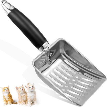 Cat Litter Scoop - Stainless Steel Metal Cat Litter Scoop-Sturdy Mesh Scooper - Mesh Shovel-Easy to