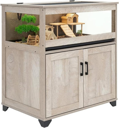 unipaws Hedgehog Cage with Storage Cabinet, Hamster Cage for Rat and Guinea Pigs, Clear Transparent