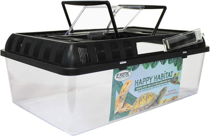 Happy Habitat (Large) - Ventilated Enclosure & Breeder Box - for Live Feeder Insects, Reptiles