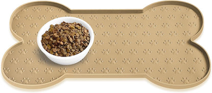 Dog Food Mat Anti-Slip Silicone Dog Bowl Mat Thicker Pet Placemat Waterproof Cat Feeder Pad with
