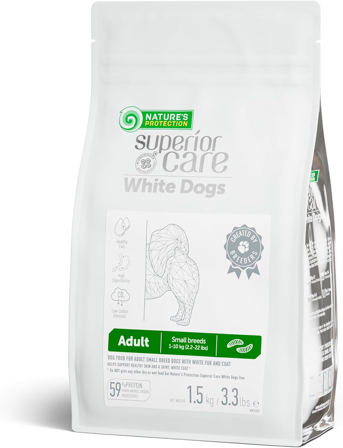 Nature's Protection Superior Care White Dogs Grain-Free Dry Dog Food - High Protein, Tear Stain
