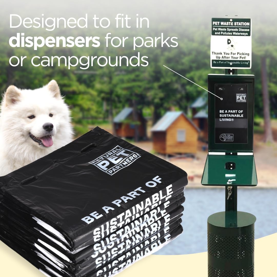 Commercial Pull-Strap Header Dog Poop Bags, 38% USDA Certified Plant-Based, Leak-Proof and Tear