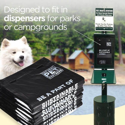 Commercial Pull-Strap Header Dog Poop Bags, 38% USDA Certified Plant-Based, Leak-Proof and Tear