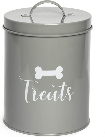 Park Life Designs - Metal Pet Treat Jar with Airtight Lid for Dogs, Cats, Puppies and More, Chic