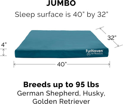 Furhaven Water-Resistant Cooling Gel Dog Bed for Large Dogs w/ Removable Washable Cover, For Dogs