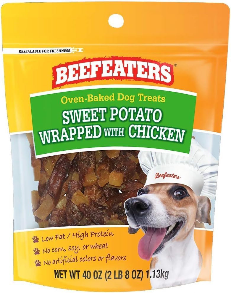 Beefeaters Sweet Potato Wrap with Chicken – Dog Treat. No Corn, Wheat, Soy or Gluten, Low Fat