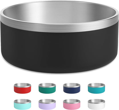 Stainless Steel Dog Bowl, Metal Water and Food Dish for Large Dogs, Insulated Non-Slip Pet Bowl