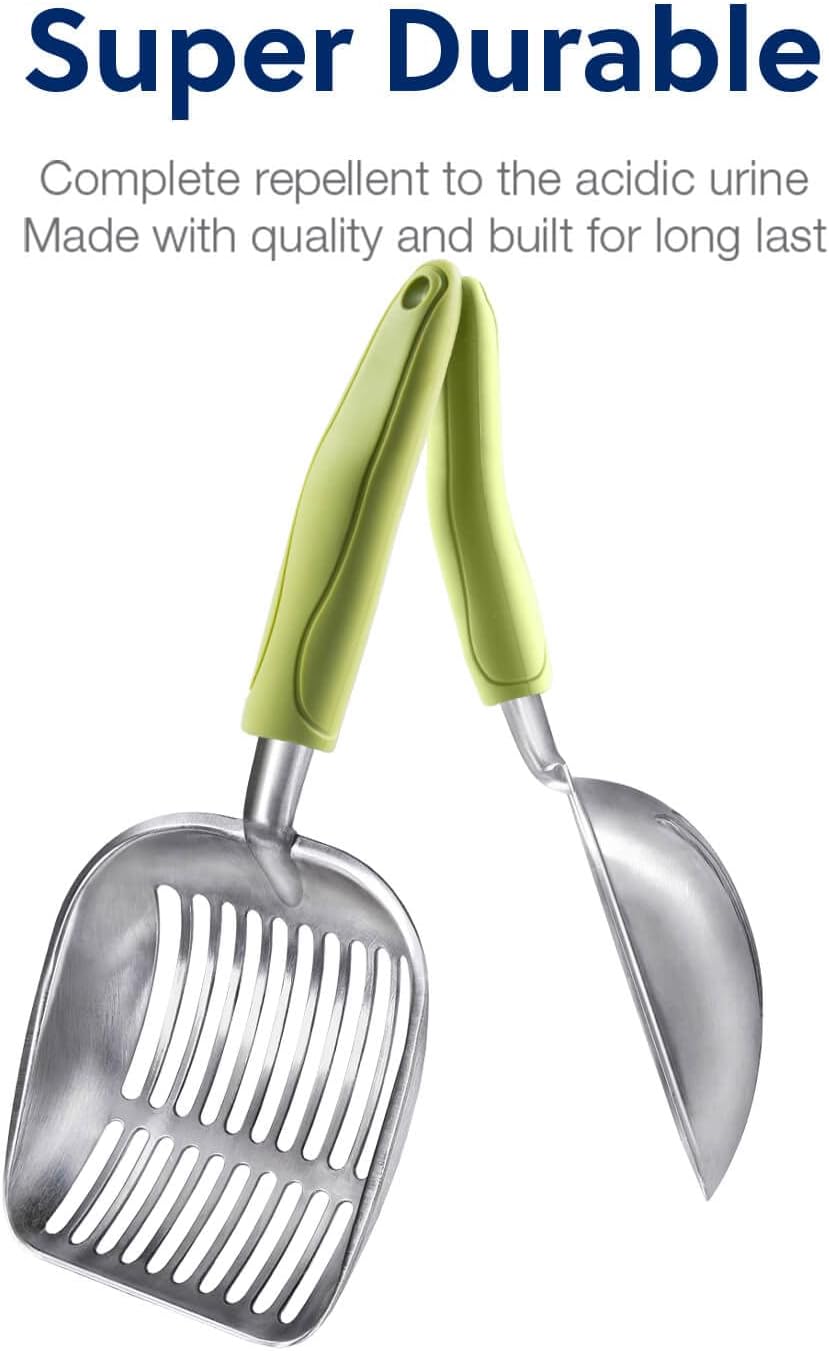 WePet Cat Litter Scoop, Aluminum Alloy Sifter, Kitty Metal Scooper, Deep Shovel, Long Handle, Poop
