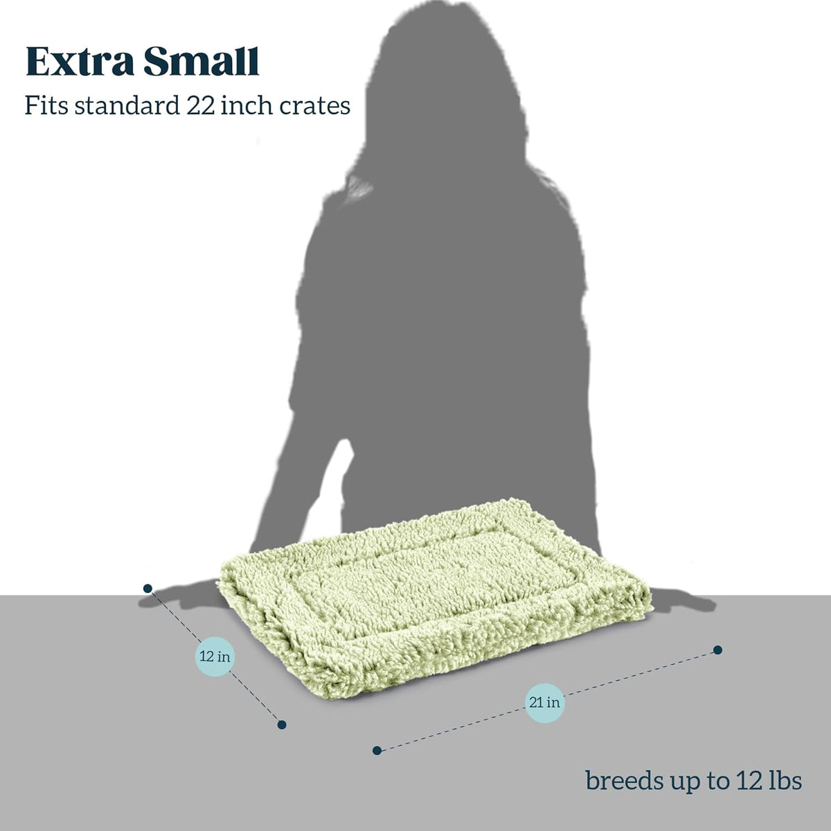 Stoutwool Indestructible Dog Bed - Fluffy Chew Proof Dog Crate Pad - Tough Kennel Pad for