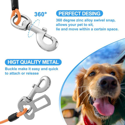 Dog Seat Belt Harness for Car,Dog Seatbelt of Coated Wire Leash Safety Restraint,No Chew Tether