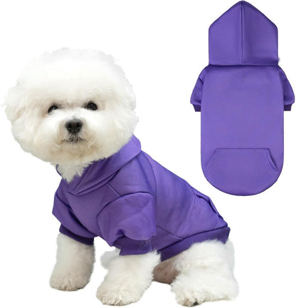 KOOLTAIL Basic Dog Hoodie - Soft & Warm Dog Hoodie Sweater with Leash Hole and Pocket, Dog Winter