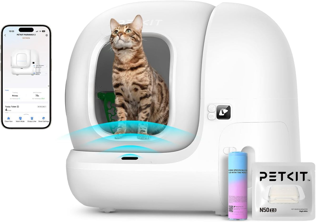 PETKIT PuraMax 2 Automatic Self-Cleaning Cat Litter Box, App Control Scoop-Free Litter Box with