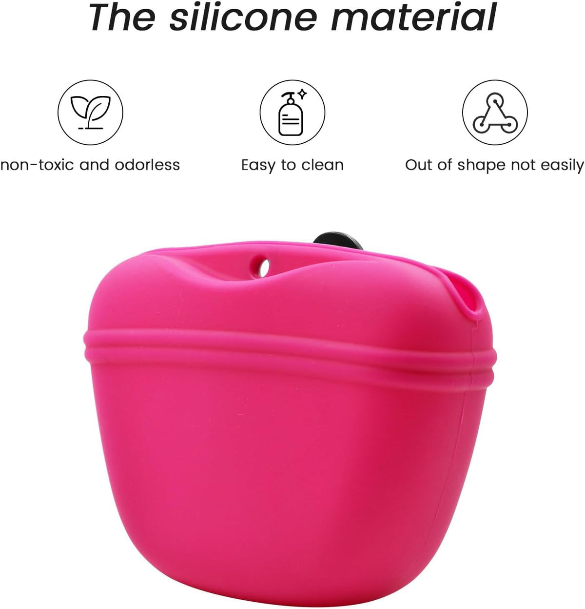 AUDWUD Silicone Dog Treat Pouch,Clip on Portable Training Container,Convenient Magnetic Buckle