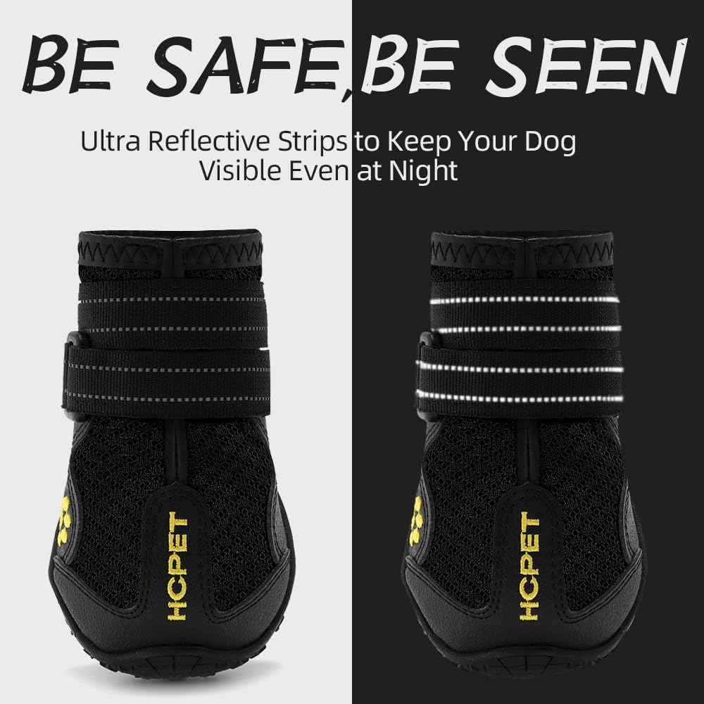 Hcpet Dog Shoes, Dog Boots for Large Dogs, Waterproof Dog Booties Paw Protector for Summer Hot