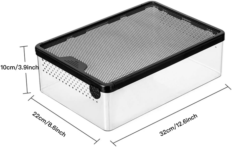 Reptile Feeding Box Snake cage Clear Terrarium for Snake Geckos Frog Lizards Chameleons Serpents