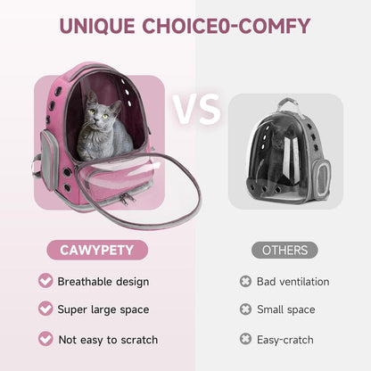 Cat Backpack Carrier, Breathable Cat Carrier Large Space Bubble Pet Backpack for Kitty Small Dog up