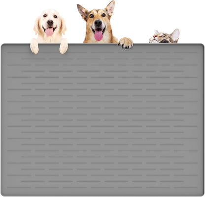 39.4"x29.5" Large Pet Food Mat, Silicone Dog Mats for Food and Water, Nonslip Pet Feeding Mats for