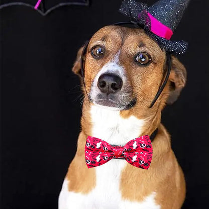 PET SHOW 10pcs Halloween Small Dog Bow Ties for Medium Dogs Puppies Rabbit Cat Detachable Bowties