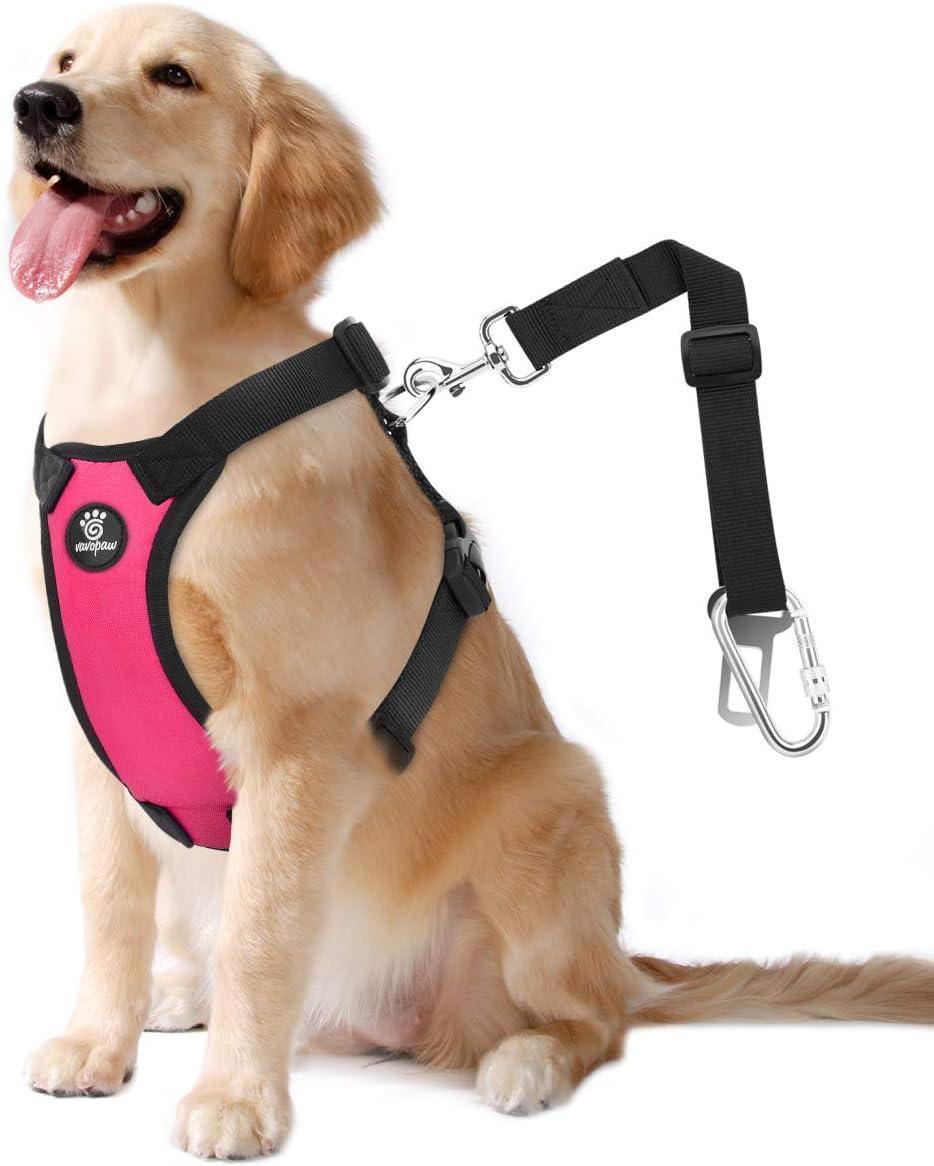 Dog Seat Belt, Safety Vest Dog Car Harness with Adjustable Buckle Dog Seat Belt for Vehicle Nylon