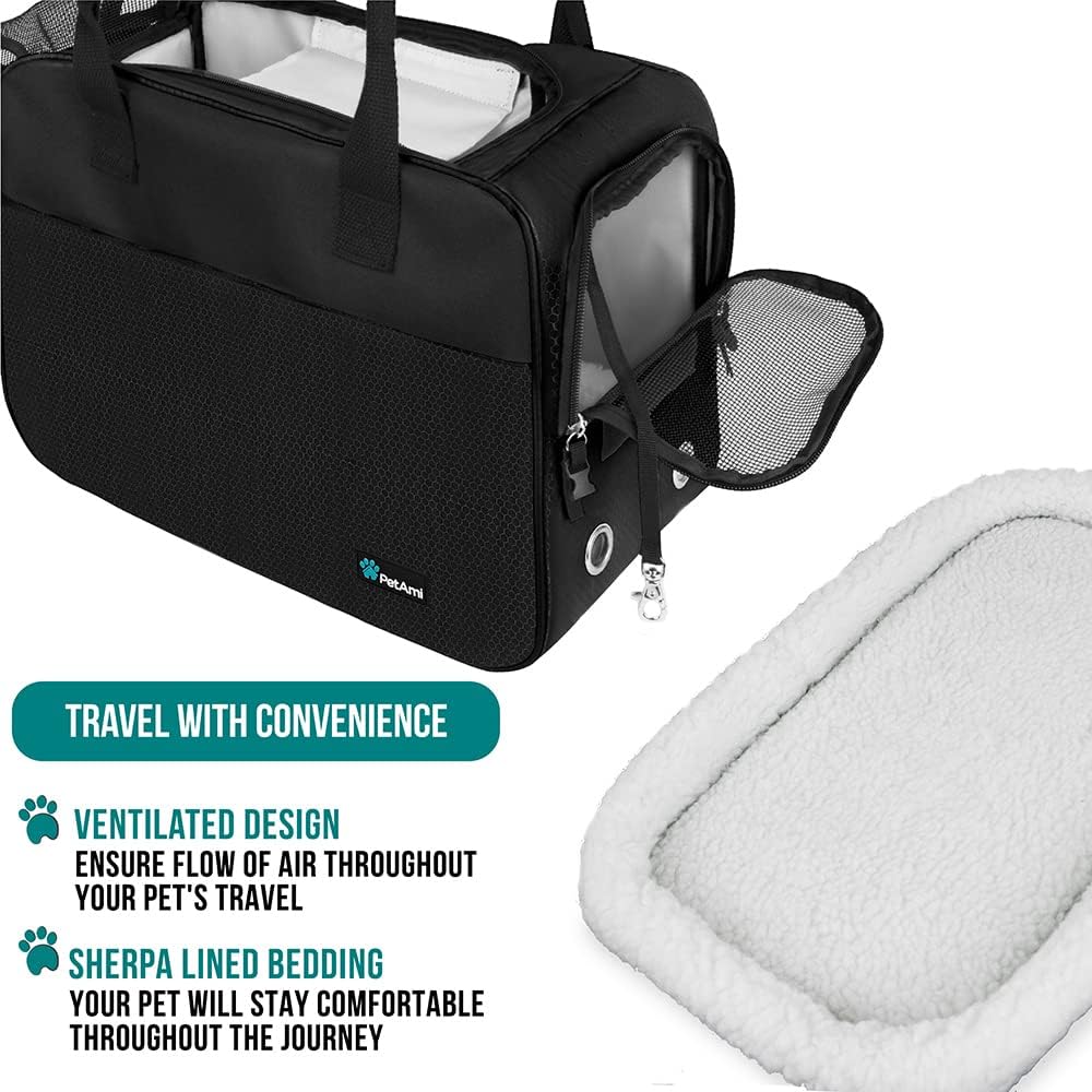 PetAmi Dog Purse Carrier for Small Dogs, Airline Approved Soft Sided Pet Carrier with Pockets