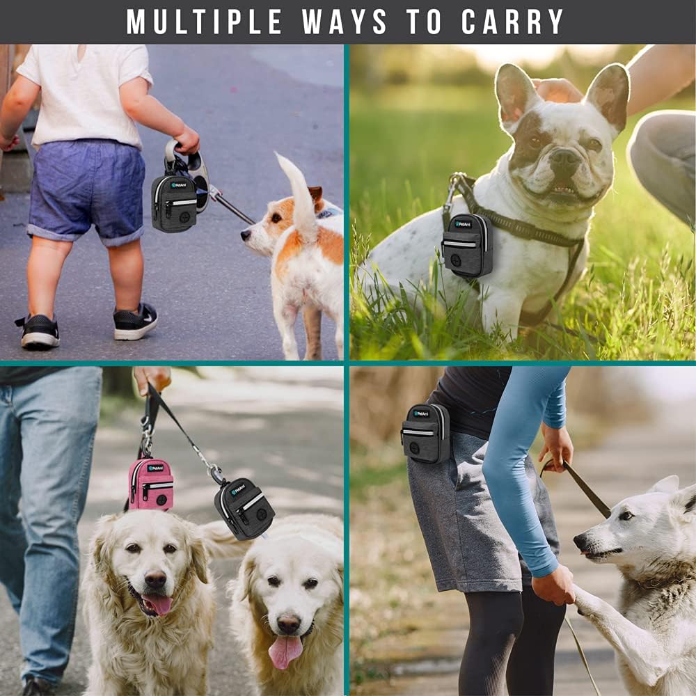 PetAmi Dog Poop Bag Holder for Leash, Dog Pet Waste Bag Dispenser For Poop With Clip, Doggy Puppy