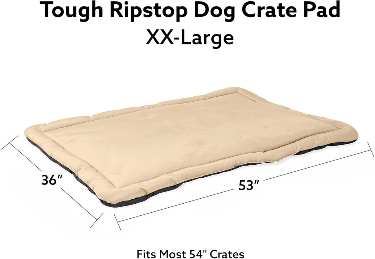 K9 Ballistics Tough Ripstop Dog Crate Pad - Durable & Machine Washable with Non-Skid Bottom and