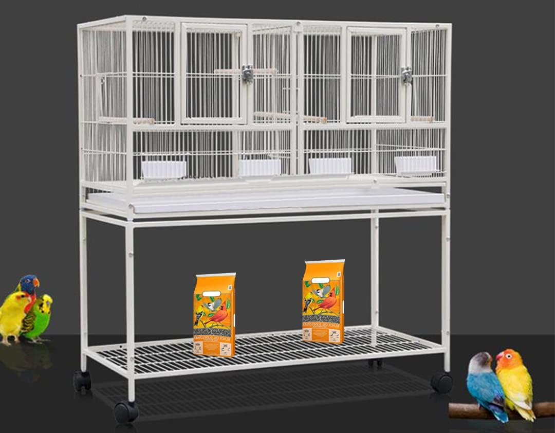 Combo Breeding Stacker Center Divided Breeder Bird Flight Double Rolling Cage Side Breeding Nest
