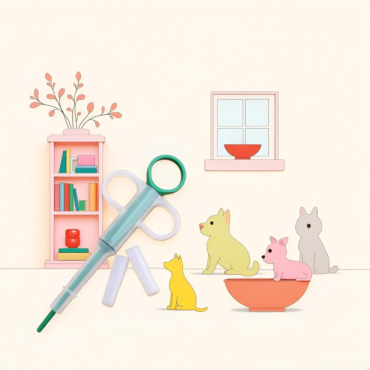 Green Medicine Feeder for Pets, Pill Guns for Dog and Cat, Pet Medical Feeding Dispenser Tool for