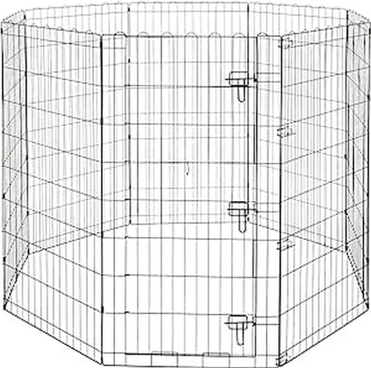 Amazon Basics Foldable Octagonal Metal Exercise Dog Playpen - Indoor/Outdoor, Single Door, Extra