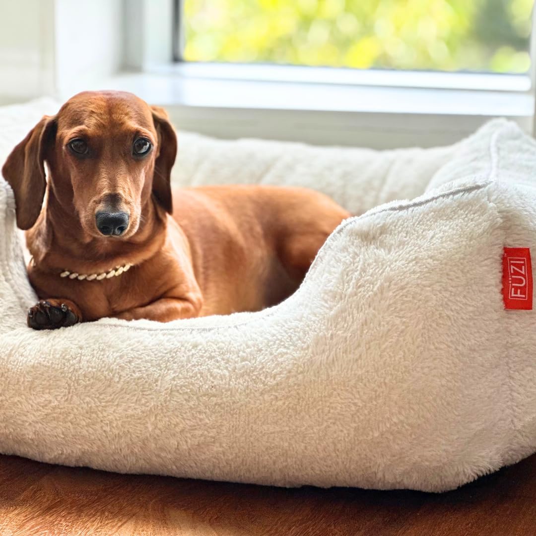 FUZI Luxury Aesthetic Dog Bed for Large Dogs with Washable Cover, Pet Couch, Pet Bed with Sides