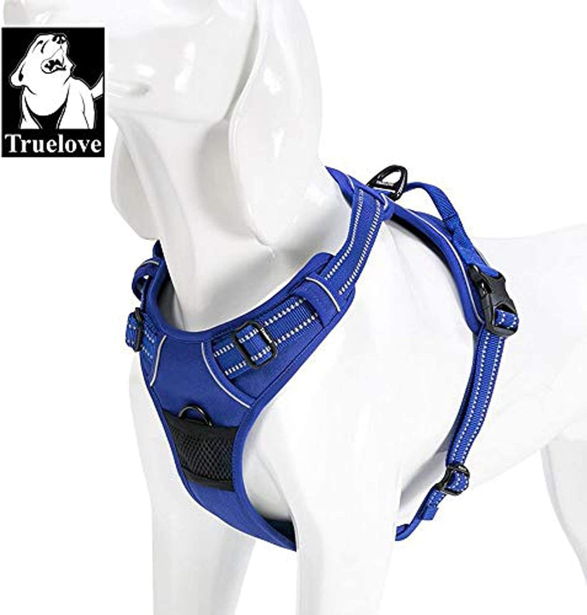 TRUE LOVE Adjustable No-Pull Dog Harness Reflective Pup Vest Harnesses Comfortable Control