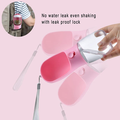 Dog Water Bottle with Food Container, Travel Puppy Water Bowl, Portable Pet Dispenser, Girl Dog