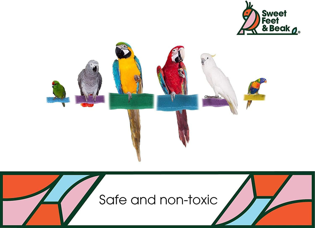 Comfort Grip Safety Perch for Bird Cages - Pedicure Perch for Birds to Keep Nails and Beaks in Top
