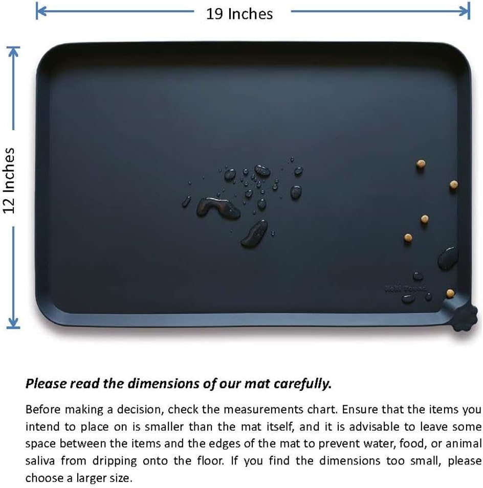 Hoki Found Silicone Pet Food Mats Tray - Non Slip Pet Bowl Mats Placemat - Dog Cat Feeding Mat