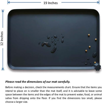 Hoki Found Silicone Pet Food Mats Tray - Non Slip Pet Bowl Mats Placemat - Dog Cat Feeding Mat