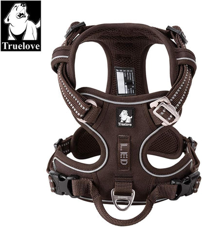 TRUE LOVE Dog Harness No Pull Nylon Reflective Pet Harness Adjustable Comfortable Control Step-in