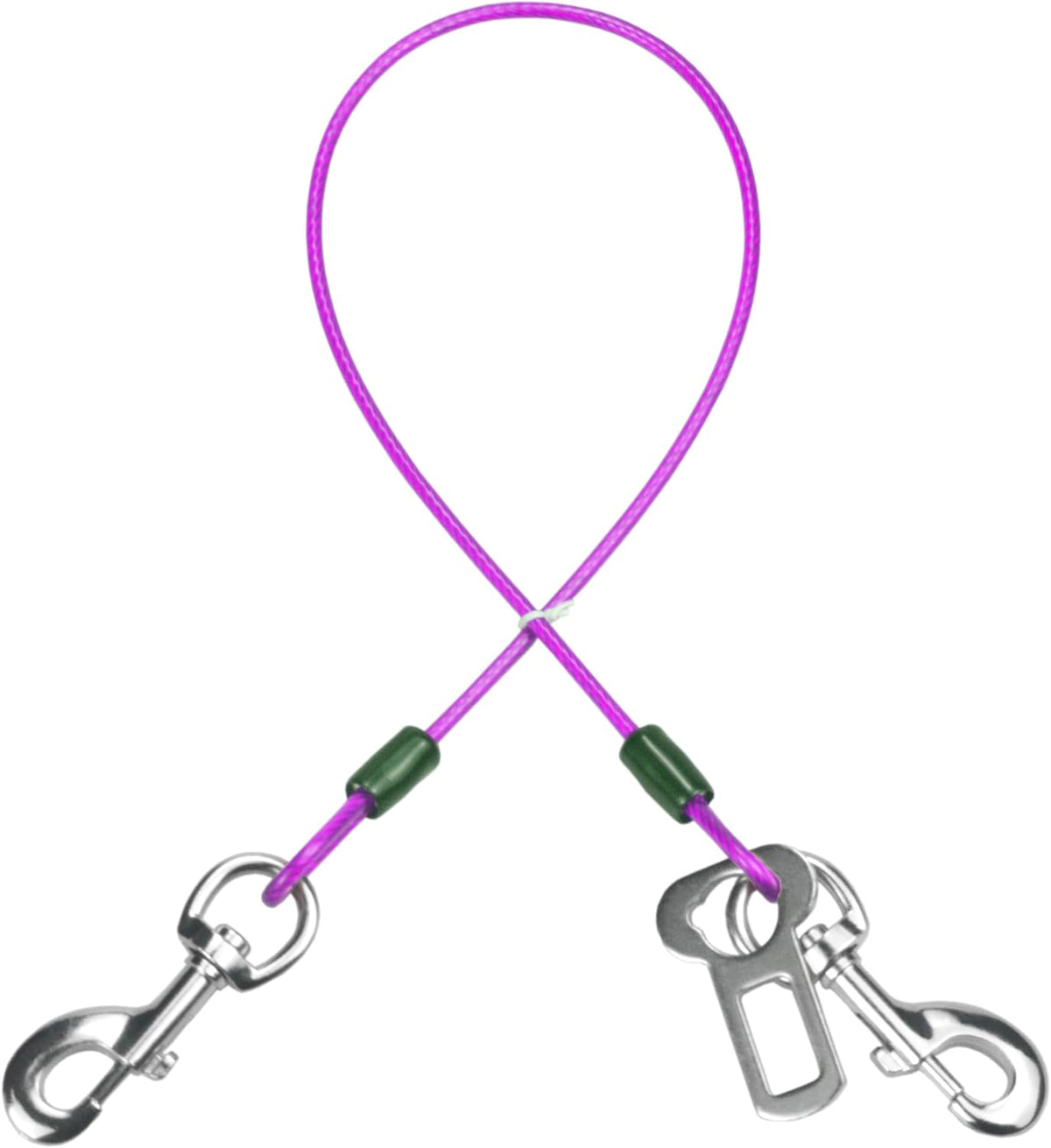 Dog Seat Belt Harness for Car,Dog Seatbelt of Coated Wire Leash Safety Restraint,No Chew Tether