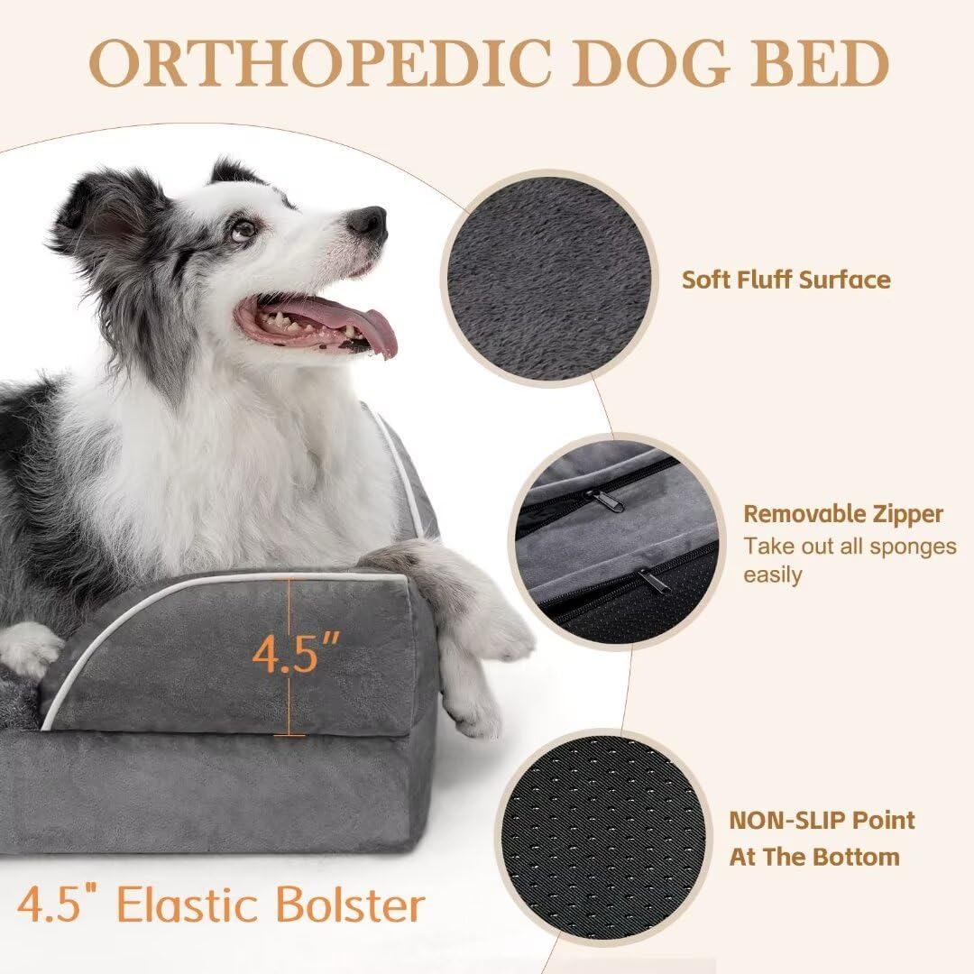 Comfort Expression Waterproof Large Dog Beds Orthopedic Foam Dog Beds Sofa Comfy Pet Bed with