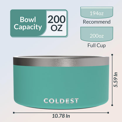 Coldest Dog Bowl - Anti Rust Metal, Non Slip, 3 Layers Insulated Stainless Steel Dog Bowls - Spill