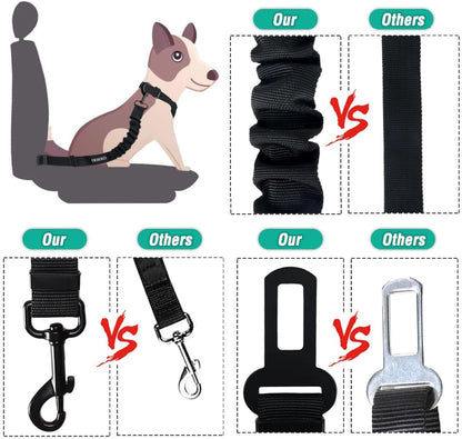 COOYOO Dog Seat Belt,Retractable Dog Car Harness Seat Belt for Car Adjustable Nylon Pet Safety Seat
